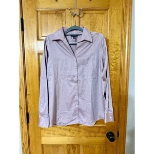 Lands' End Womens Plus Size 20W Long Sleeve Button-Down Shirt Mauve High Quality